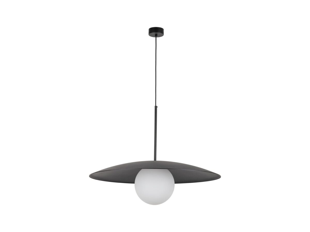 Lampa sufitowa Slate 65 cm z mlecznym szklanym kloszem