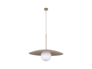 Miniaturka 2 - Lampa Slate w kolorze piaskowego beżu z białym szklanym kloszem