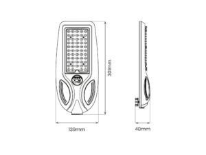 Miniaturka 5 - Rysunek wymiarowy lampy solarnej LED o wysokości 30,1 cm