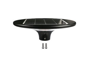 Miniaturka 6 - Czarna okrągła lampa solarna LED 40 cm 2100 lm z widocznym panelem solarnym i mocowaniem