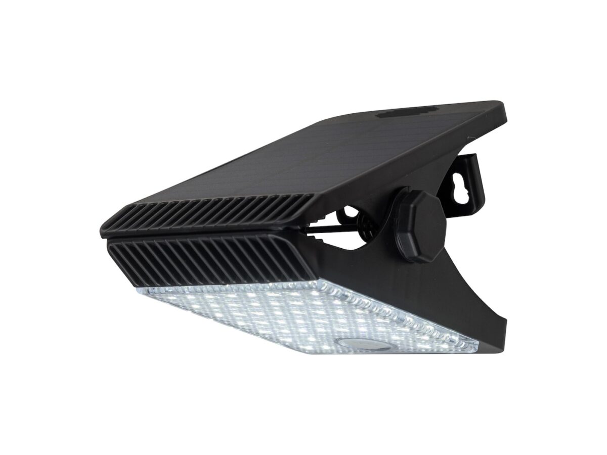 Lampa solarna LED 4 W 4000 K z czujnikiem ruchu i klipsem czarna IP44