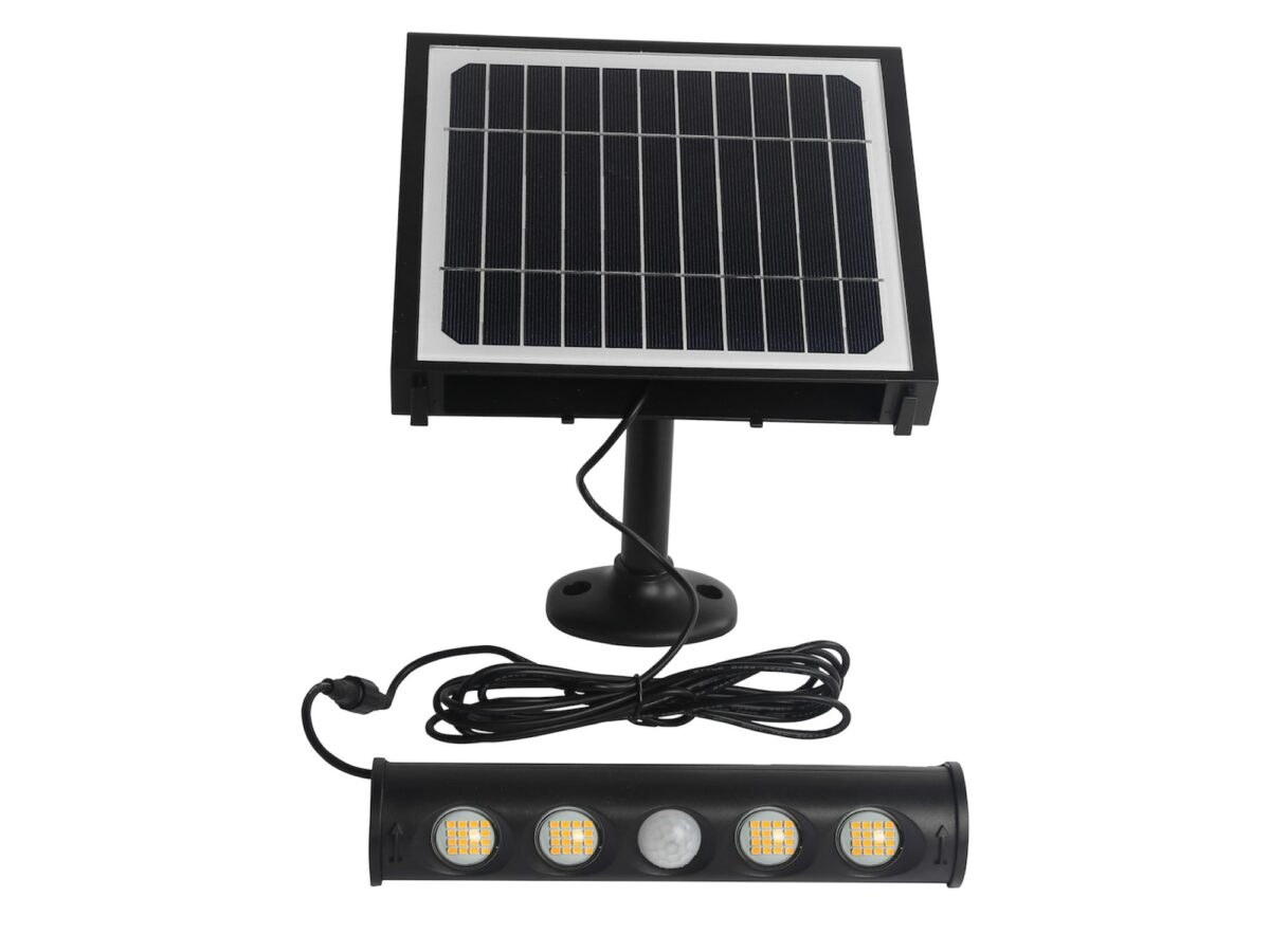 Lampa solarna LED 8 W 4000 K IP65 czarna z czujnikiem ruchu