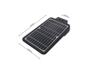 Miniaturka 6 - Schemat wymiarów panelu solarnego z uchwytem, długość około 41 cm i szerokość 23 cm