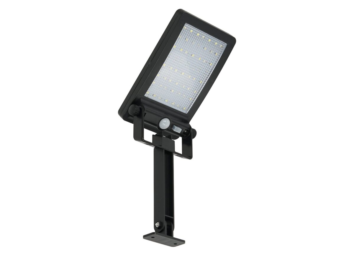 Lampa solarna ścienna LED 1,2 W 500 lm 6500 K IP44 czarna