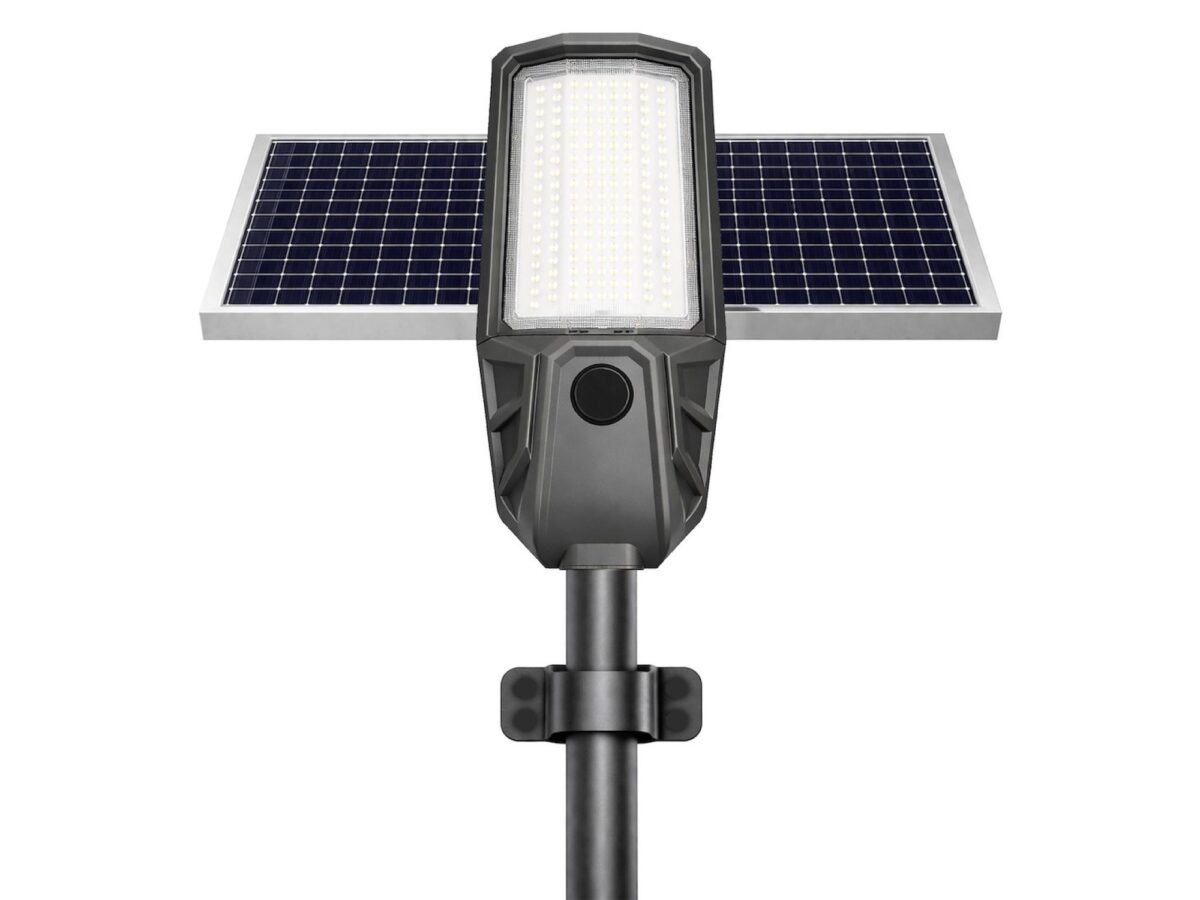 Lampa solarna uliczna LED 2400 lm 4000 K IP65 z pilotem szara