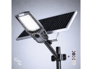 Miniaturka 6 - Lampa solarna LED z oddzielnym panelem, pilotem i czujnikiem w ujęciu poglądowym