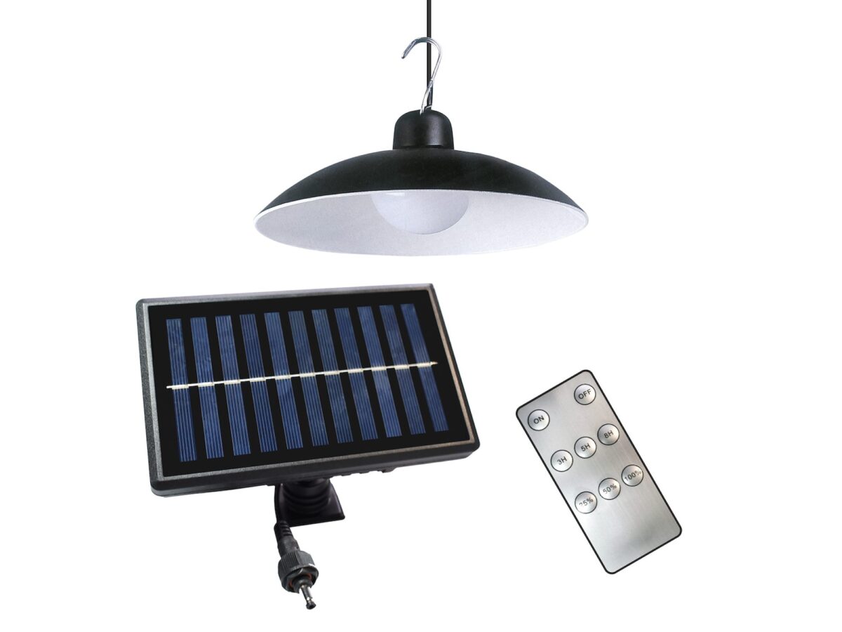 Lampa solarna wisząca LED 6 W 80 lm 4000 K czarna