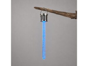 Miniaturka 1 - Wisząca lampa solarna sopel z niebieskim światłem RGB na gałęzi