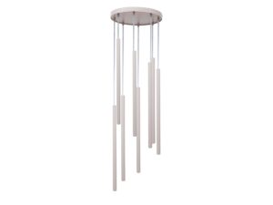 Miniaturka 4 - Lampa wisząca Sopel 8 Koło w kolorze szarego beżu, widok całej oprawy