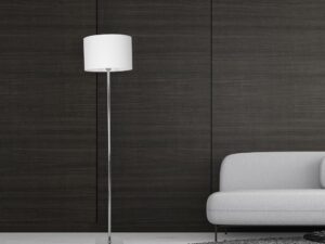 Miniaturka 5 - Lampa podłogowa Alovino biały abażur i chrom w pomieszczeniu