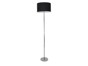 Miniaturka 1 - Lampa stojąca Alovino czarny abażur i chrom, cała konstrukcja
