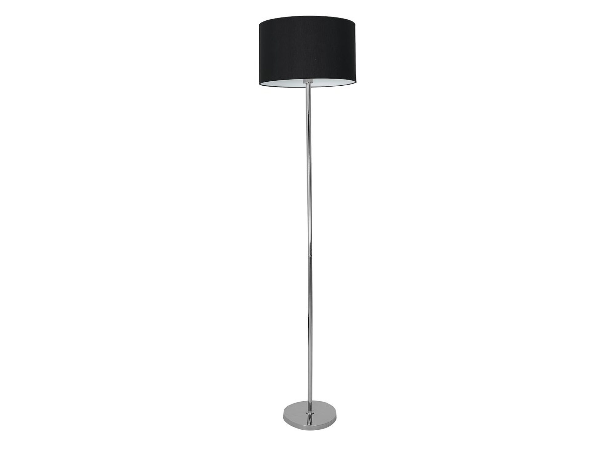 Lampa stojąca Alovino czarny abażur i chrom, cała konstrukcja