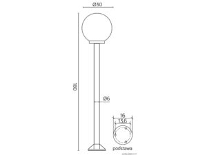 Miniaturka 2 - Lampa stojąca KULE K 5002/1/K 300 wymiary