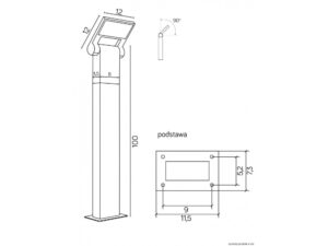 Miniaturka 2 - Rysunek wymiarowy lampy stojącej NEO 11702-1000 DG