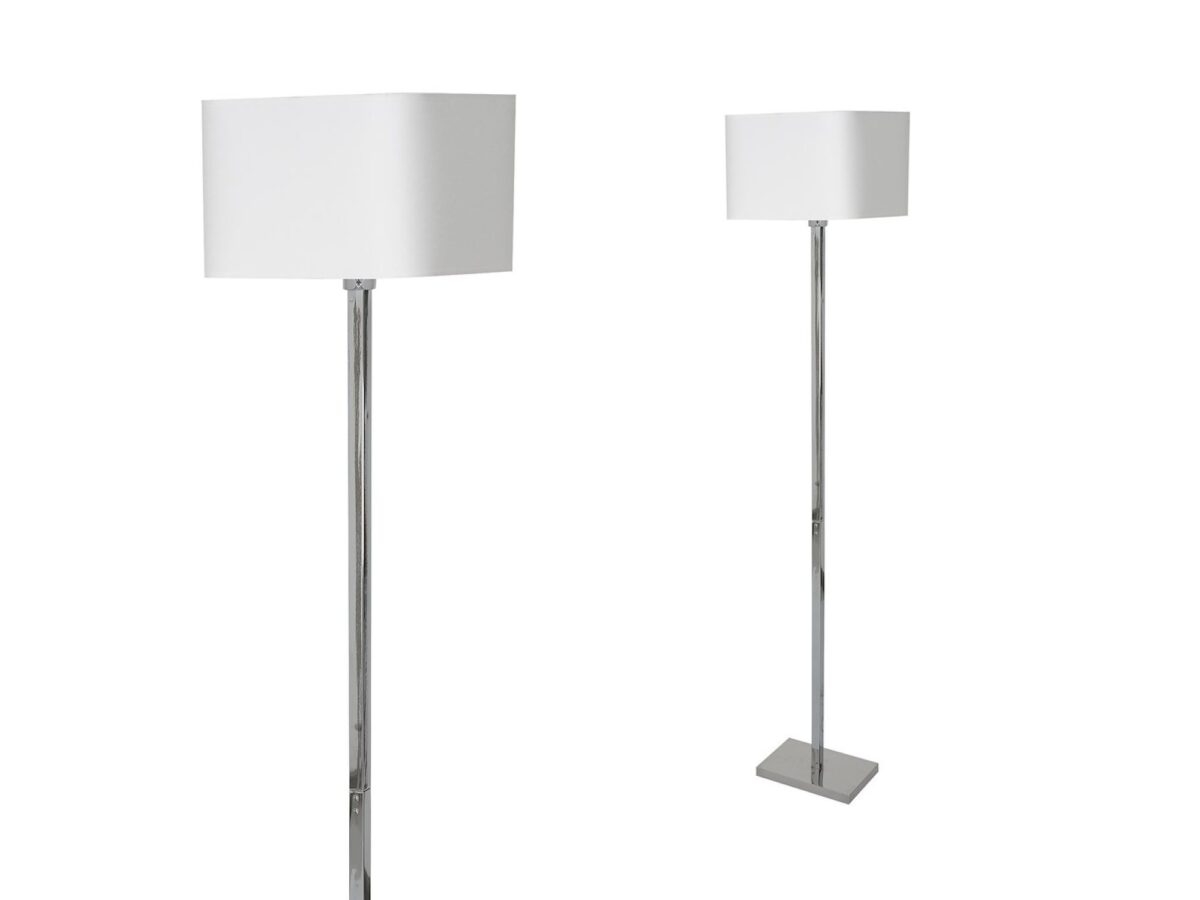 Lampa stojąca Solivio E27 150 cm biała/chrom