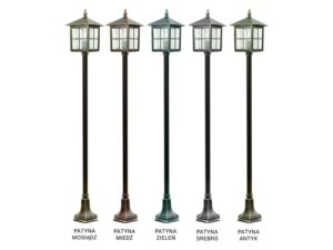 Miniaturka 4 - Lampa stojąca WENECJA K 5002/1/KW – detal metalowej powierzchni lampy ogrodowej