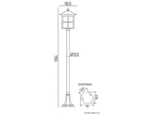 Miniaturka 3 - Lampa stojąca WENECJA K 5002/1/KW – rysunek wymiarowy
