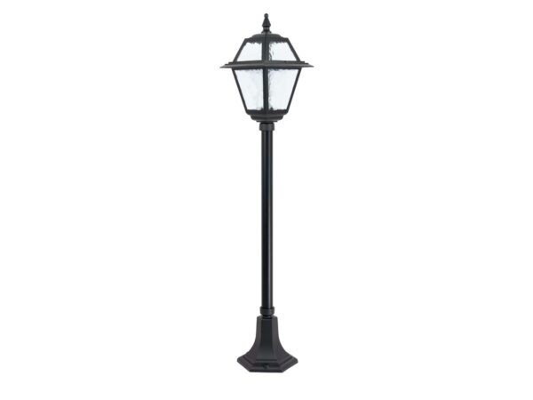 Lampa stojąca WITRAŻ, czarna – pełny widok lampy ogrodowej