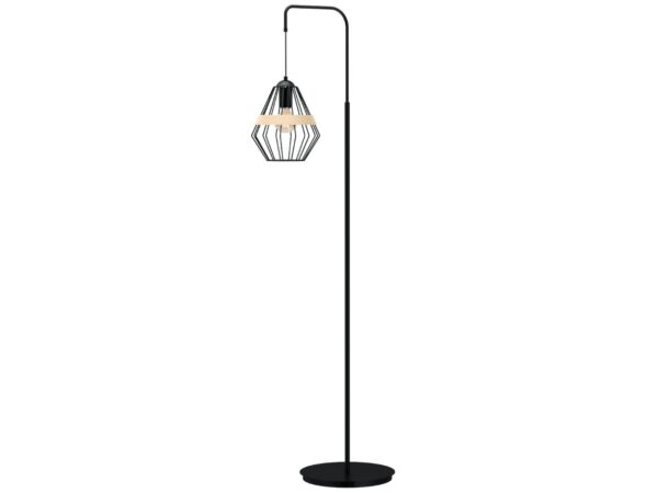 Lampa stojąca Zenevino czarna z łukowym ramieniem i podstawą