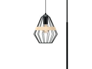 Miniaturka 2 - Lampa stojąca Zenevino zbliżenie czarnego ażurowego klosza
