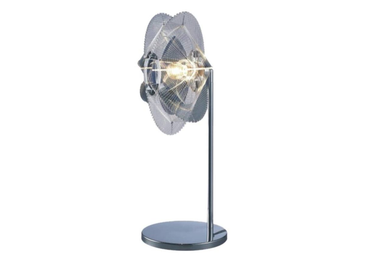Lampa stołowa Alavora chromowana z kloszem 60 cm