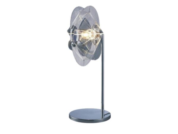 Lampa stołowa Alavora chromowana z dekoracyjnym kloszem