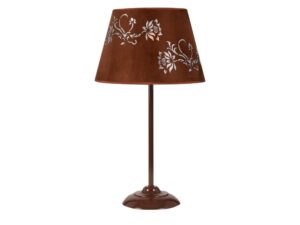 Miniaturka 2 - Lampa stołowa Aletano z brązowym abażurem i jasnym wzorem roślinnym