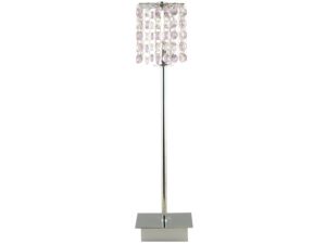 Miniaturka 2 - Lampa stołowa Alimena na chromowanej podstawie z fioletowymi kryształkami