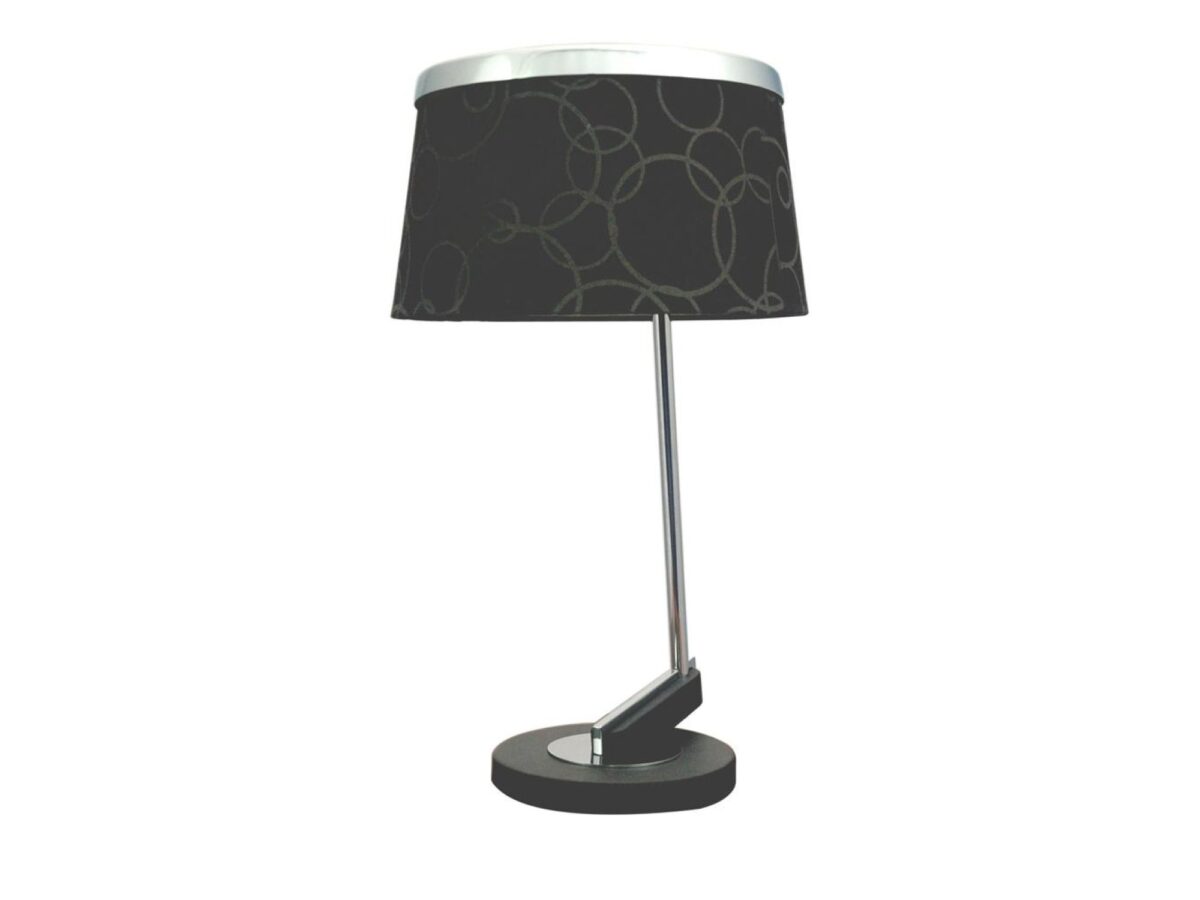 Lampa stołowa z abażurem Amelino 51 cm czarna lub biała chrom