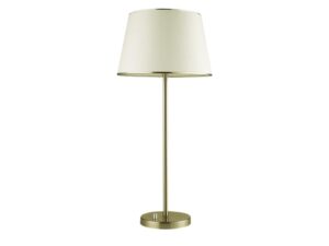 Miniaturka 1 - Lampa stołowa Amevio patyna z jasnym abażurem w pełnym ujęciu