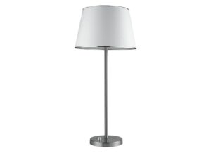 Miniaturka 4 - Lampa stołowa Amevio satynowa z jasnym abażurem na białym tle
