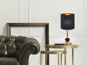 Miniaturka 1 - Lampa stołowa Astava obok sofy na okrągłym stoliku