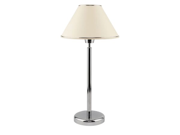 Lampa stołowa Begamo z abażurem, chrom, wysokość 52 cm