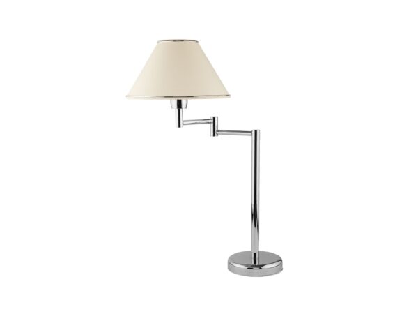 Lampa stołowa Begamo z abażurem, chrom, wysokość 57 cm