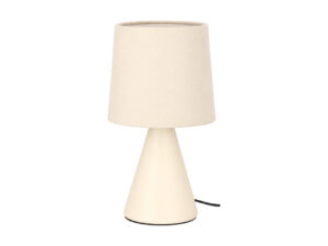 Miniaturka 5 - Beżowa lampa stołowa Beladeta z ceramiczną podstawą i abażurem