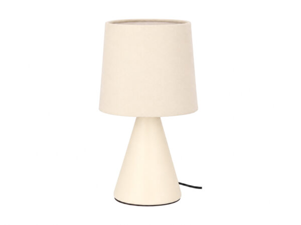 Beżowa lampa stołowa Beladeta z ceramiczną podstawą i abażurem
