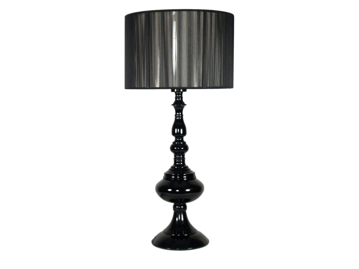 Lampa stołowa Beraveta 60 cm z czarnym abażurem