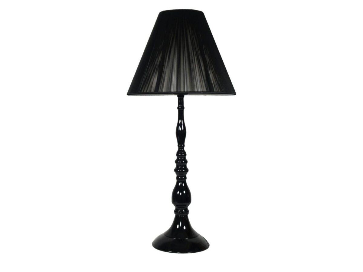 Lampa stołowa Beraveta czarna 63 cm ze stożkowym abażurem