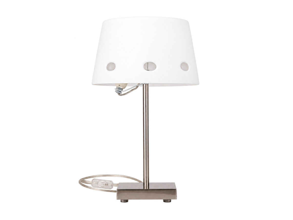 Lampa stołowa Deleva 40 cm z białym abażurem E14