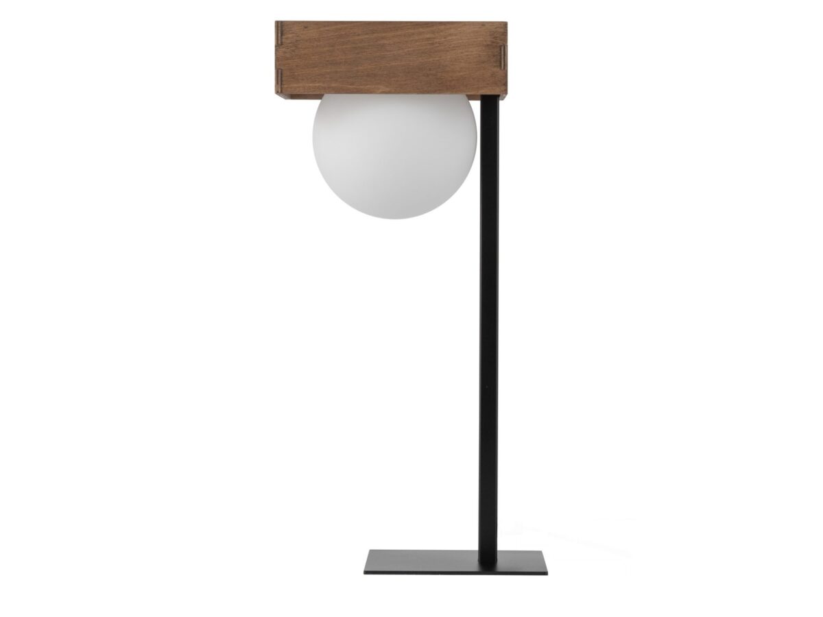 Lampa stołowa Bloom czarno-brązowa ze szklaną kulą