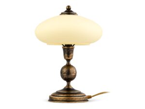 Miniaturka 5 - Lampa stołowa Bolero czarna ze złotą patyną na białym tle