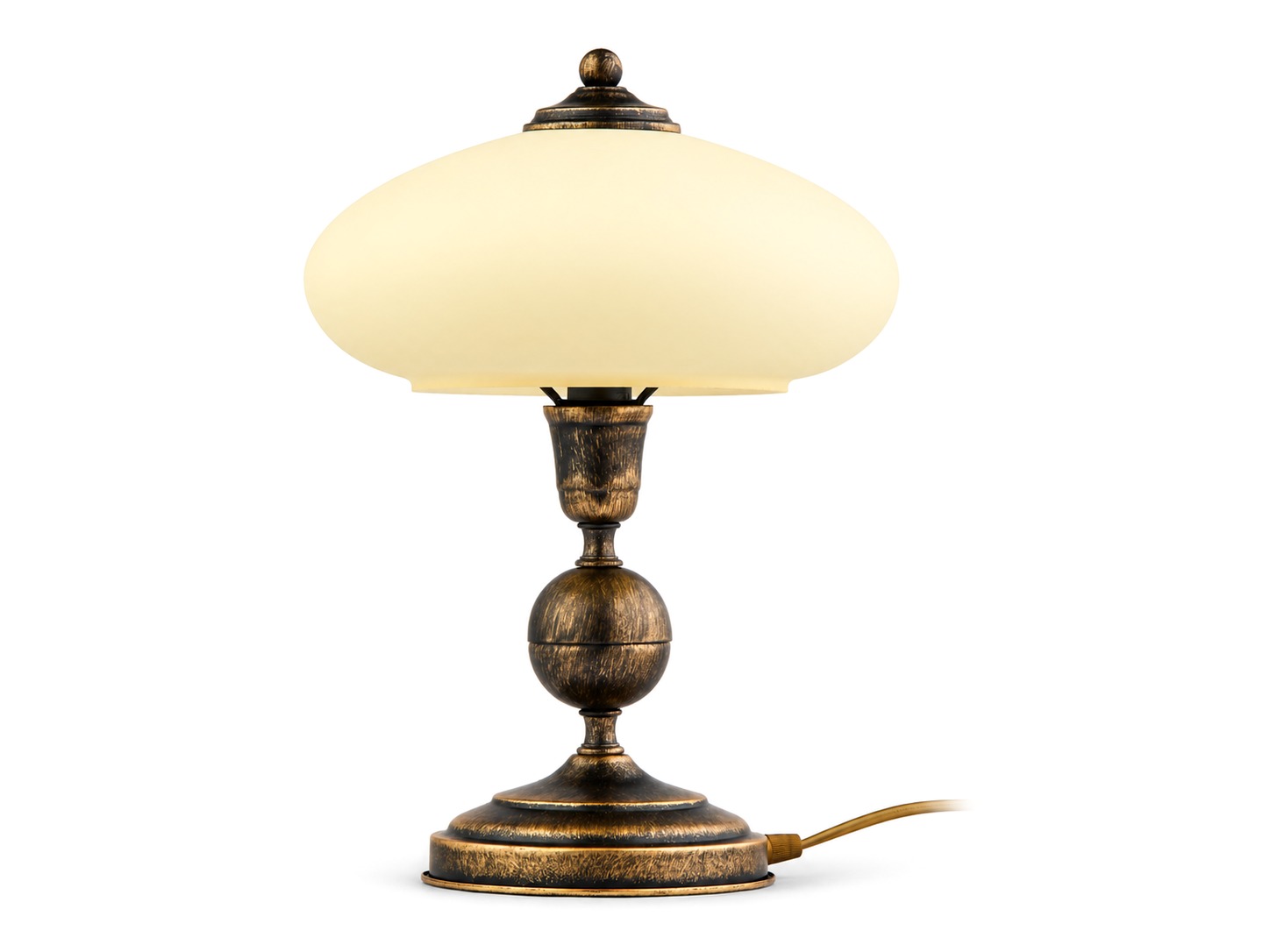 Lampa stołowa Bolero czarna ze złotą patyną na białym tle