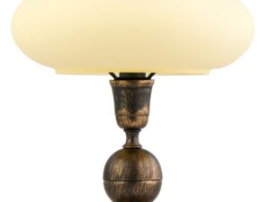 Miniaturka 1 - Lampa stołowa Bolero w czerni i ręcznie patynowanym złocie