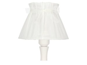 Miniaturka 1 - Biała lampa stołowa Celadano z abażurem i przewodem zasilania