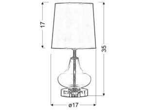 Miniaturka 2 - Schemat wymiarowy lampy stołowej Delatio wysokość 35 cm
