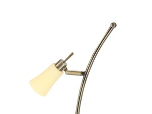 Miniaturka 1 - Lampa stołowa Delava detal klosza i patynowego przegubu