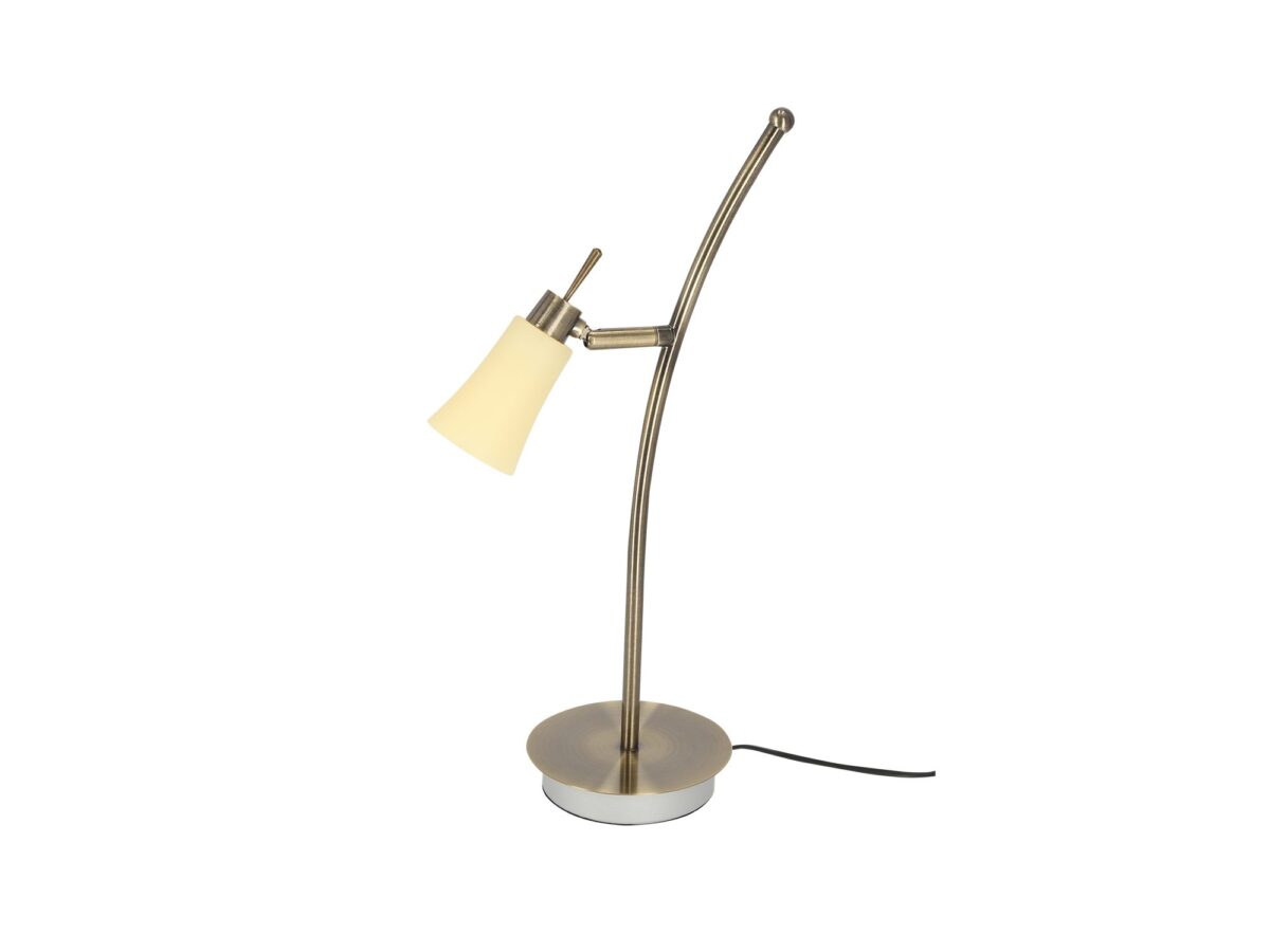 Lampa stołowa Delava z regulowanym kloszem 55 cm patyna