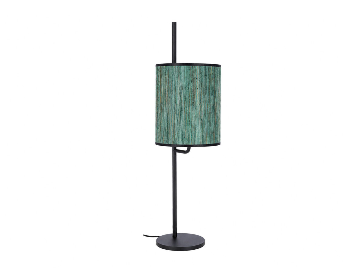 Lampa stołowa Doreneta czarna z zielonym abażurem E27