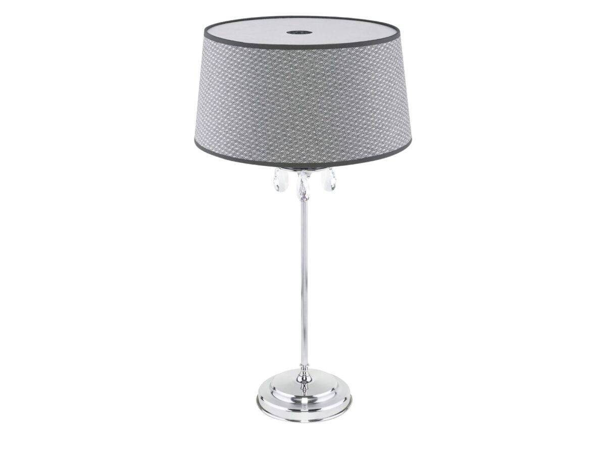 Lampa stołowa Egida 65 cm z abażurem, chrom