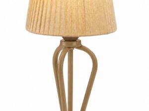 Miniaturka 2 - Szarobeżowa lampa stołowa Elpis z dekoracyjnymi ramionami i abażurem